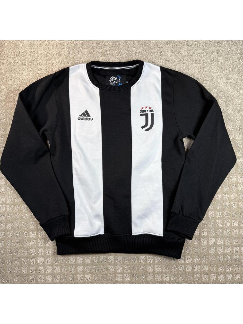 Adidas Juventus Black & White Striped Men's Sweatshirt